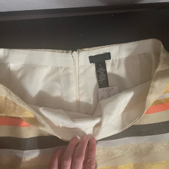 J. Crew NEW WITH TAGS! Shimmer Stripe Skirt Sz-8 - Picture 6 of 8